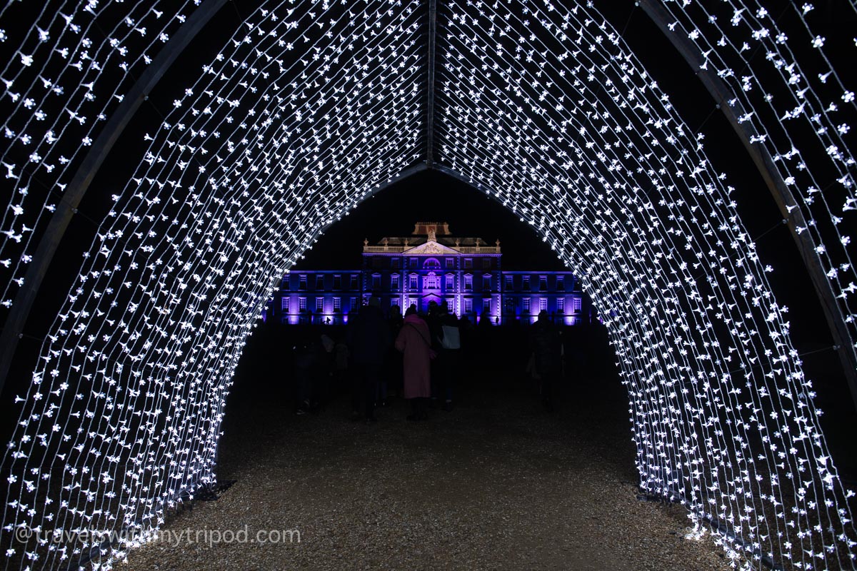 Christmas Cathedral light display at Wimpole