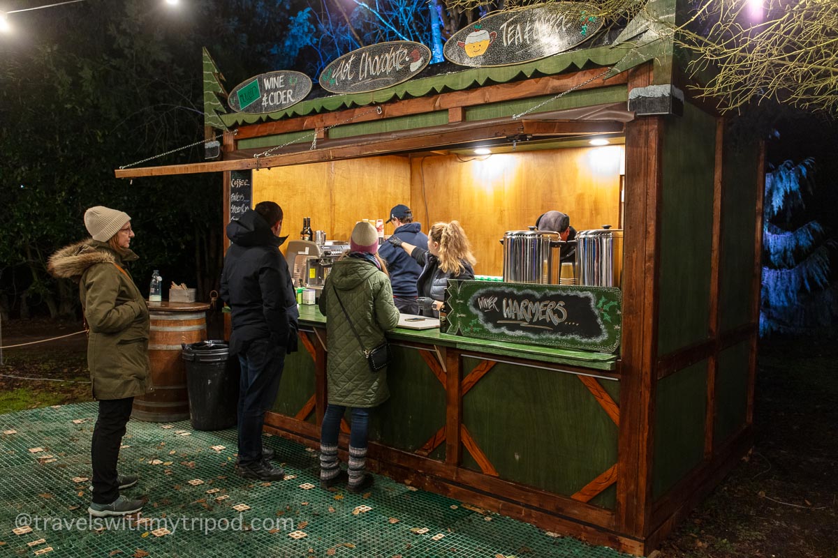 Drinks for sale at Christmas at Wimpole