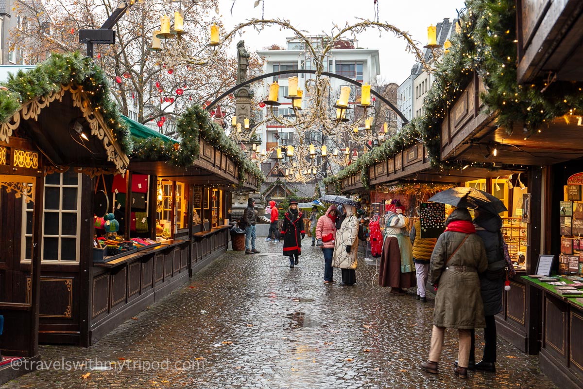 Stalls at the Heinzels Wintermarchen Christmas market in Cologne