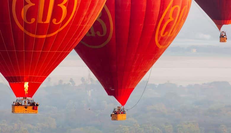 Hot Air Balloons Over Bagan Myanmar