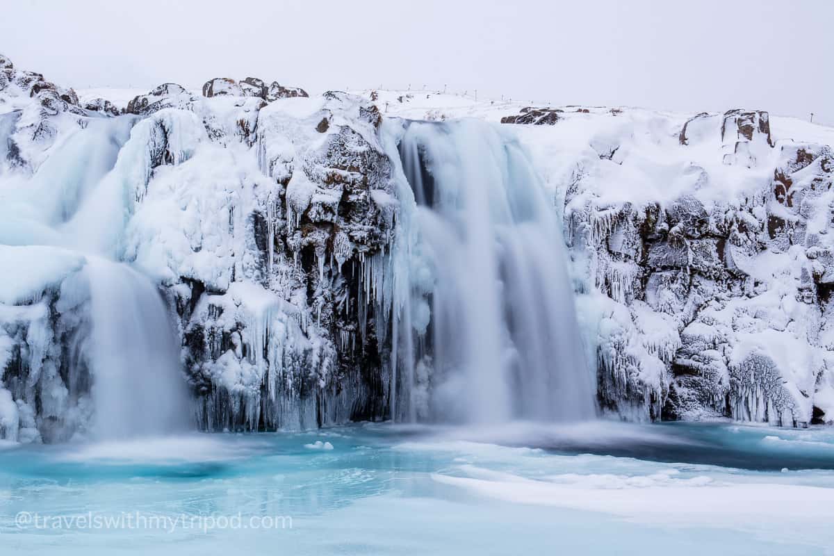 Frozen Kirkjufell Waterfall