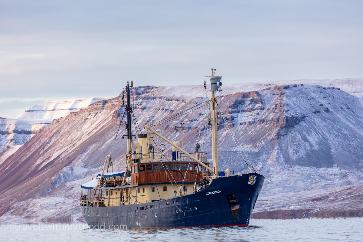 M/S Stockholm ship in Svalbard fjord