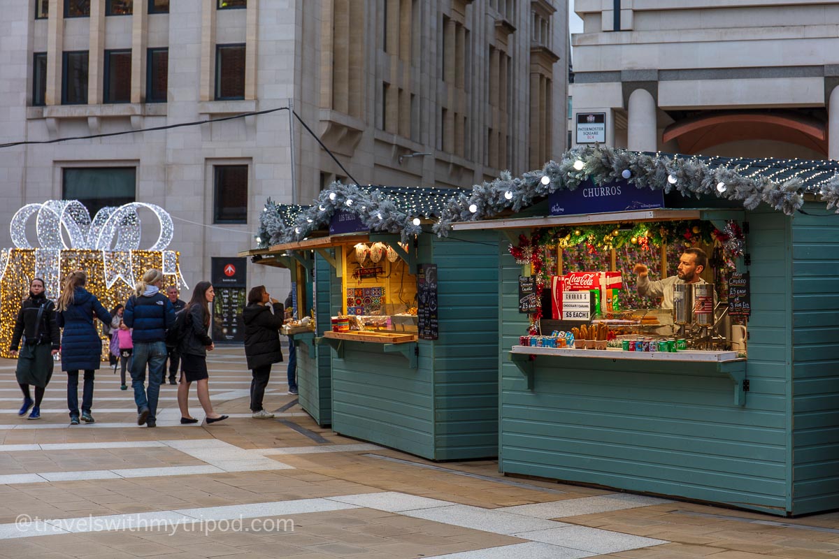 A Christmas market in Paternoster Square