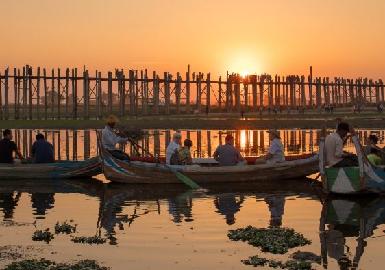 U Bein bridge at sunset