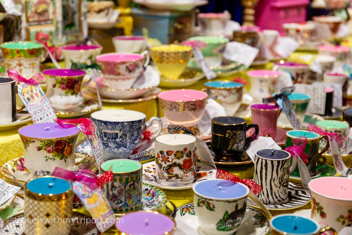 Teacup candles for sale at Christmas by the River Teacup candles for sale at Christmas by the River
