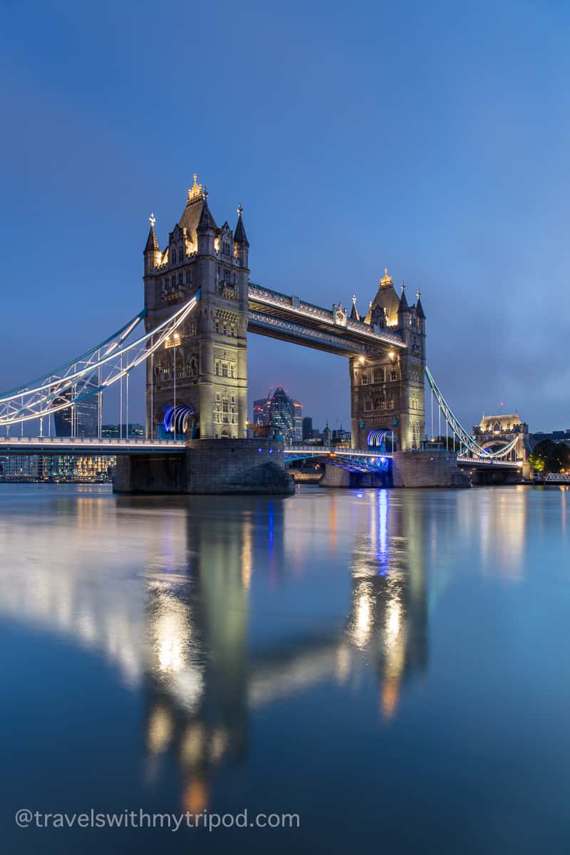 Tower Bridge and City of London at Blue Hour
