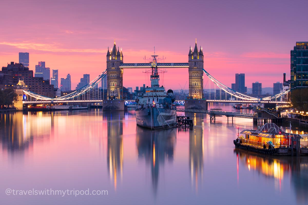 Tower Bridge at Sunrise From London Bridge