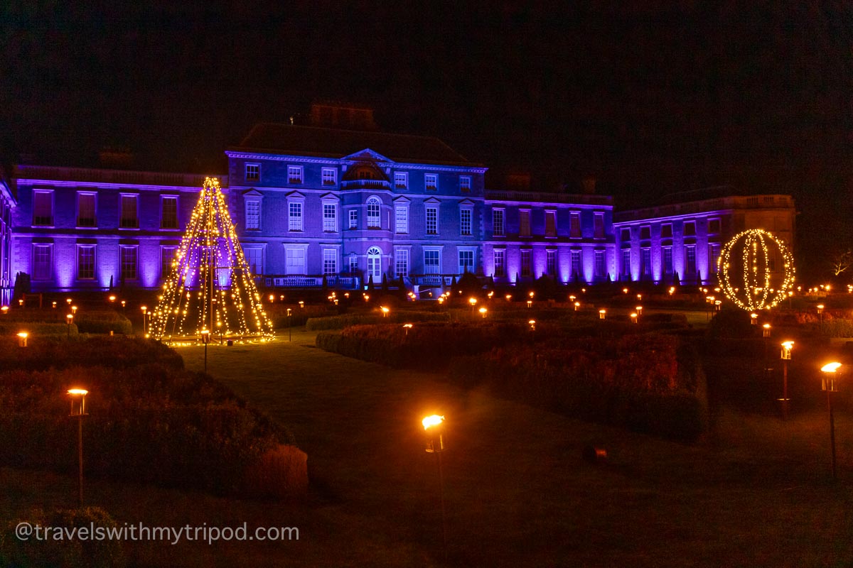 Light display in the grounds of Wimpole Hall